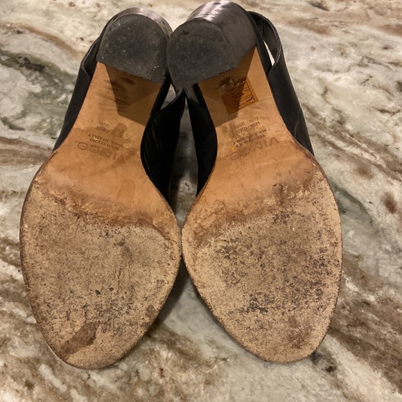 Vince High Heeled Sling back Mule Shoe with Ankle Strap - Picture 5 of 6